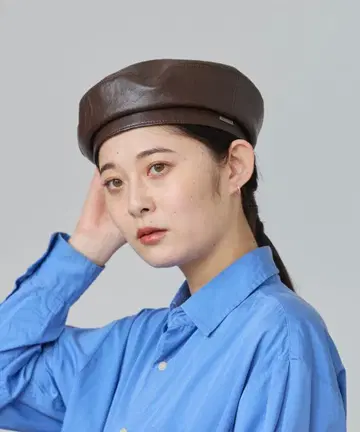 인조 가죽 베레모 블랙 override