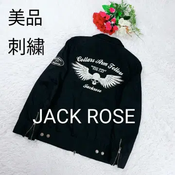 [ 새상품급 ] JACK ROSE 라이트 자켓 3개 자수 와펜 블랙 스컬