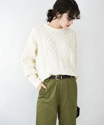 [ 미사용 ] haco! 케이블 니트