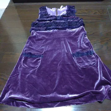 슬리브리스 퍼플 원피스