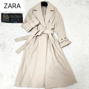 MANTECO ZARA 가운 코트 L 아이보리 롱 기장 벨트 포함