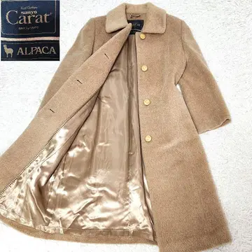 새상품급 캐릭터 알파카 코트 알파카 70% 카멜 M SANYO