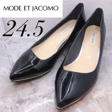 MODE ET JACOMO 모드 에 자코모 블랙 에나멜 펌프스 24.5