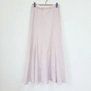 SIMP LICITE 롱 스커트 플레어 핑크 베이지