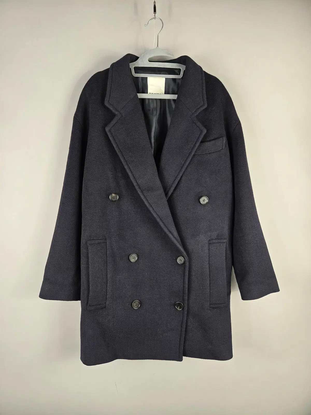 [Free Shipping] Tomboy 85-92-160 Women's Oversized Wool Double Coat Navy