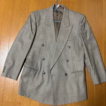 더블 브레스트 자켓 L 그레이 계열 체크