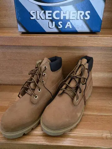 SKECHERS 워크 부츠 가죽 23cm