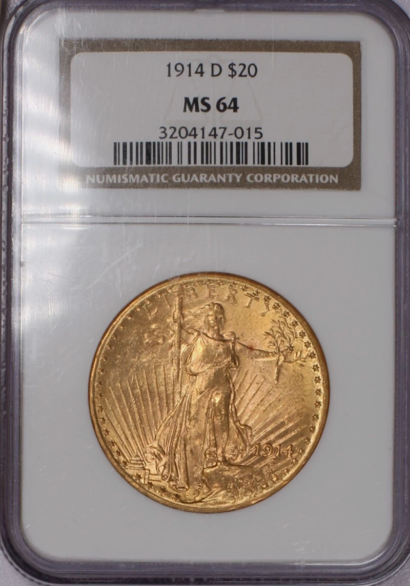 Gold coin - Special year - 1914-D Saint-Gaudens $20 Gold Coin NGC MS64