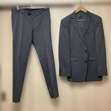 꼼사맨 그레이 스트라이프 비즈니스 정장 가을 겨울용