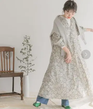 ITEMS URBANRESEARCH 꽃무늬 래글런 원피스