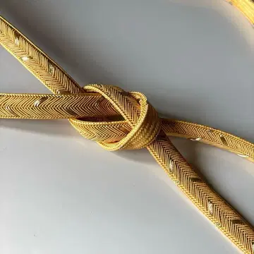 M21 특선 허리띠 평조 연리방 순수 실크 새상품 금실