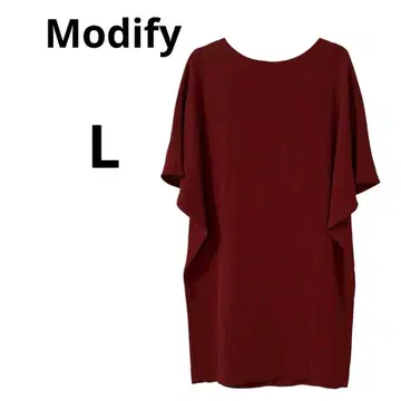 모디파이 버건디 돌먼 슬리브 원피스 L 일본제