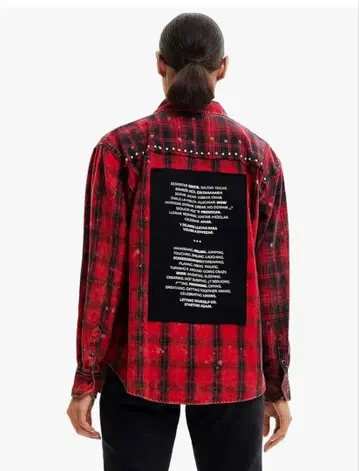 Desigual 데시구알 펑크풍 체크 셔츠 XL