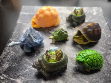 가챠폰 등 거북이 피규어 7개 세트 현 상태 중고품