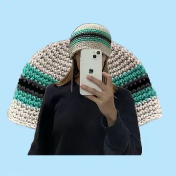 크로셰 모자 크러셔 모자 비니 터콰이즈