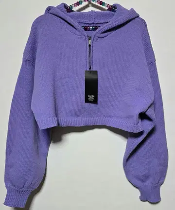 miette 퍼플 크롭 니트