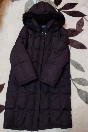 TEEWE 다크 브라운 후드 부착 다운 자켓 블랙 인기 있는 블랙