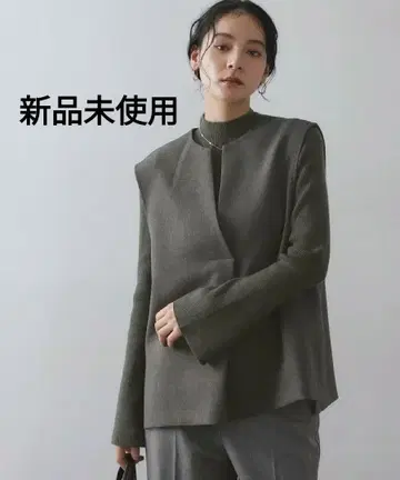 OPAQUE.CLIP [트윈 세트] 베스트*리브 니트 [세탁기 OK]