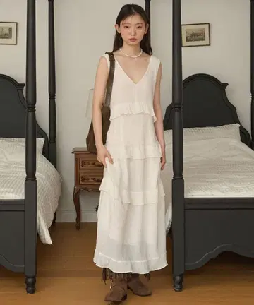 OPENING SUNSHINE 원피스 프릴 화이트