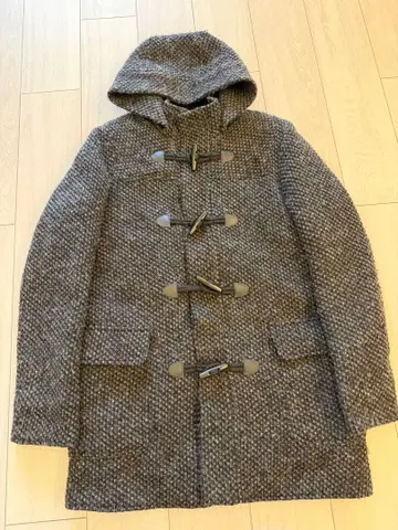 ESTNATION 그레이 계열 더플 코트 후드 부착