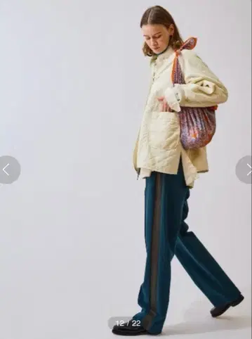 SHINZONE 신존 사이드 스트라이프 팬츠 네이비