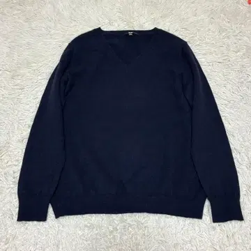 UNIQLO 유니클로 여성용 XL 캐시미어 V넥 스웨터 네이비