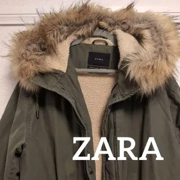 ZARA 올리브 그린 모즈 코트 M