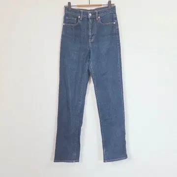 무인양품 다크 블루 스트레이트 데님 여성용 22 XS 면 MUJI