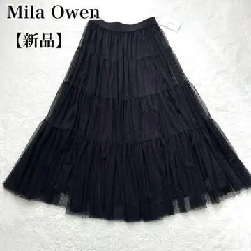 [새상품] Mila Owen 2way 튤 롱 스커트 도트 티어드