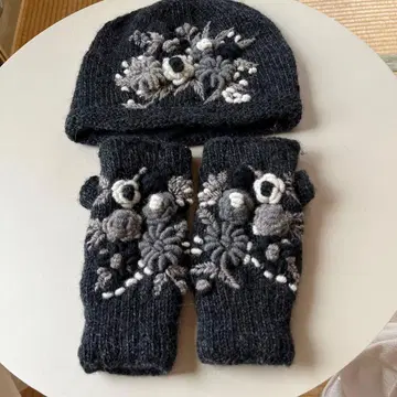 니트 모자와 암커버 세트 새상품급