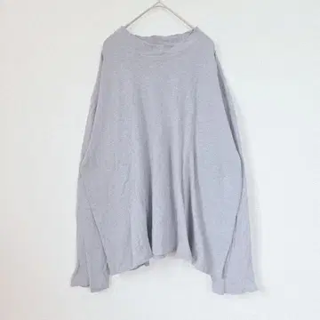 Variblust 긴팔 티셔츠 그레이 3L 면 루즈핏 심플 빅