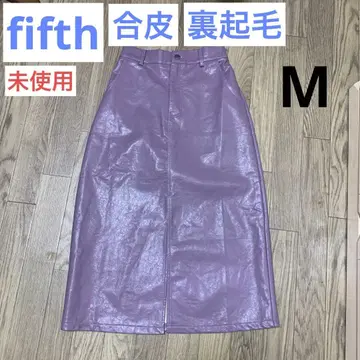 [ 미사용 ] 여성용 스커트 fifth 인조 가죽 속기모 M 퍼플