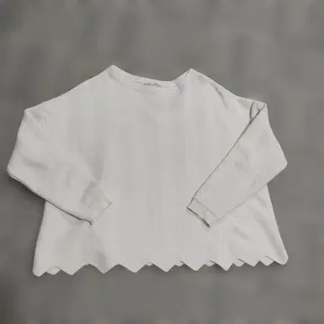 비어즐리 긴팔 니트 밑단 물결 니트 코튼 니트