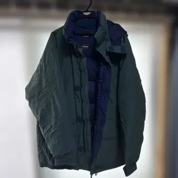 BEAMS 빔즈 다운 자켓 그린 탈부착 가능 후드 부착 L 사이즈