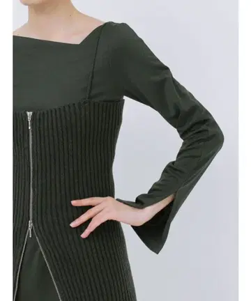 lagunamoon 프론트 ZIP 니트 뷔스티에 세트 원피스