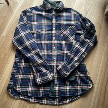 Psycho Bunny 네이비 계열 체크 플란넬 셔츠 M