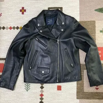sophila 블랙 가죽 라이더 자켓