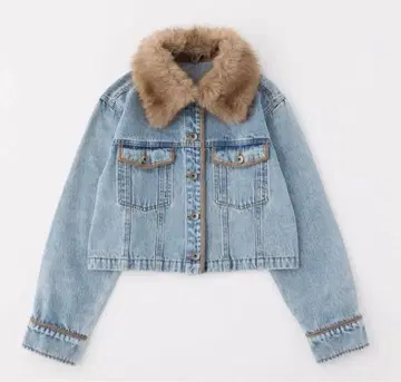 NICECLAUP 인조 모피 옷깃 파이핑 자켓