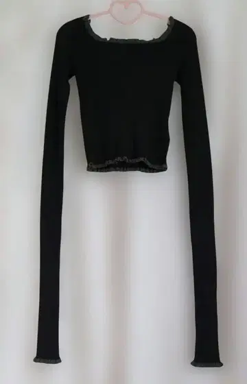 [ PAMEO POSE ] 백 크로스 슈퍼 롱 소매 리브 니트