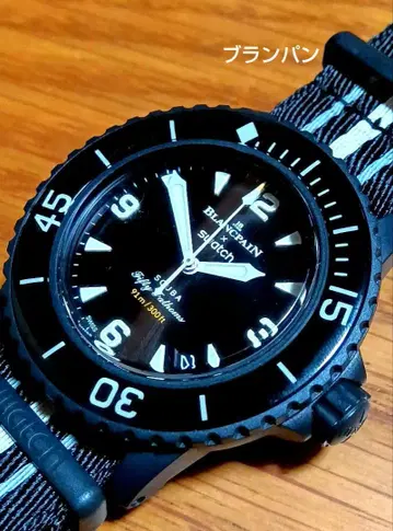 블랑팡 피프티 패덤스 스쿠버 자동 와인딩 남성용 손목시계 작동품