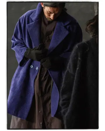 amachi. 23aw 인디고 컬러 코트