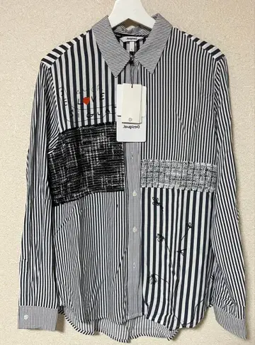 Desigual 스트라이프&레터링 프린트 셔츠