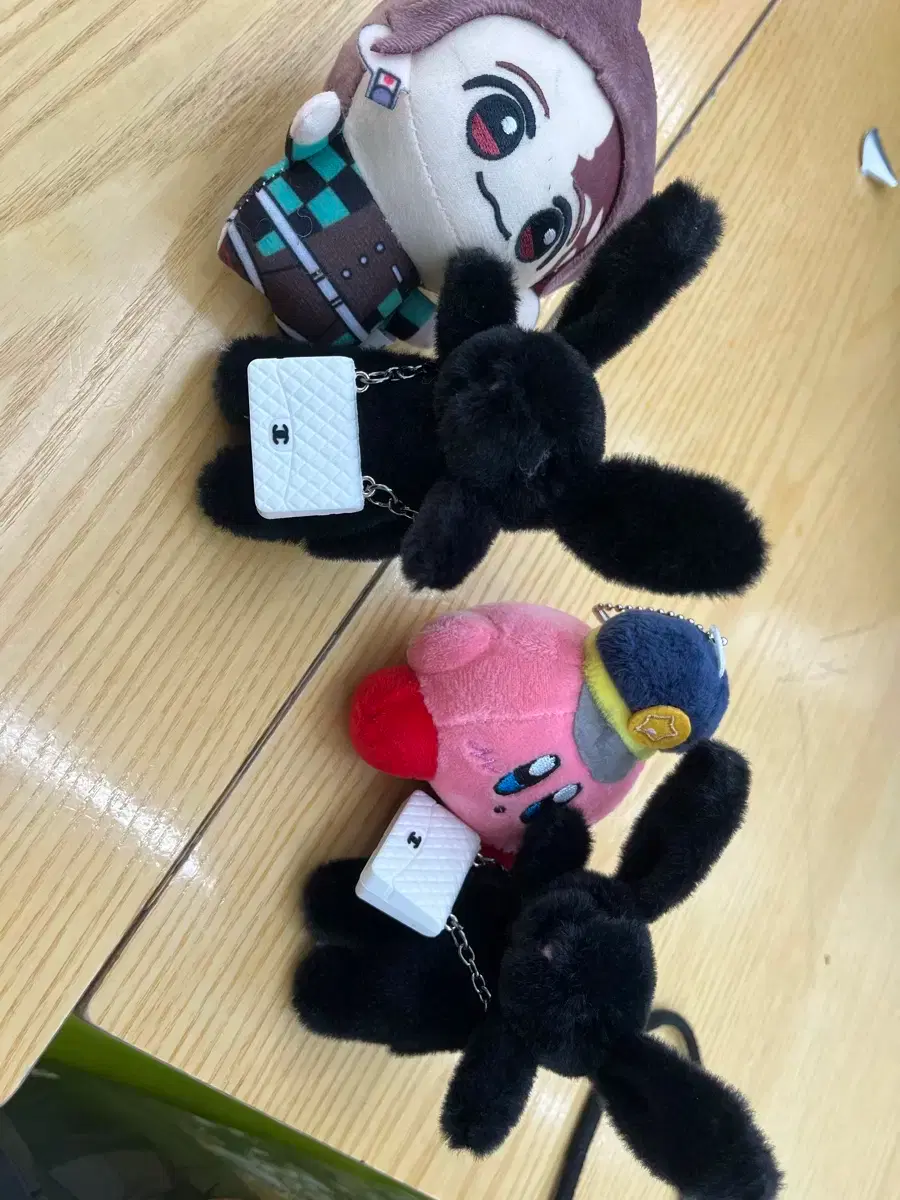 Demon Slayer Kimetsu no Yaiba Kamado Tanjiro Police Kirby Black Rabbit + Chanel Bag Doll Keychain
