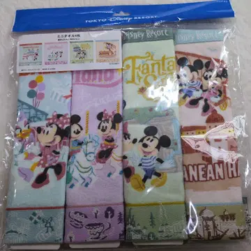 도쿄 디즈니 리조트 미니 타월 4개 세트