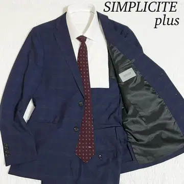 [ 컨디션 최상 ] 심플리시떼플러스 셋업 수트 체크 네이비 44