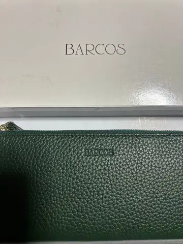 BARCOS 그린 가죽 장지갑