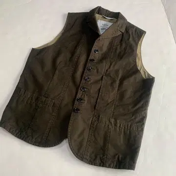 WORK NOT WORK 다크 브라운 코튼 베스트