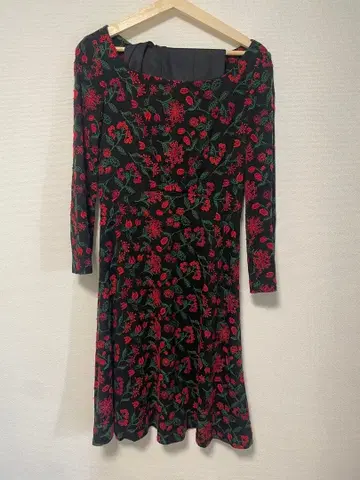 sybilla 꽃무늬 긴팔 무릎 기장 원피스