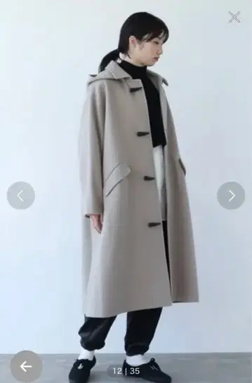 yuni 울 슈퍼 100 토글 버튼 코트