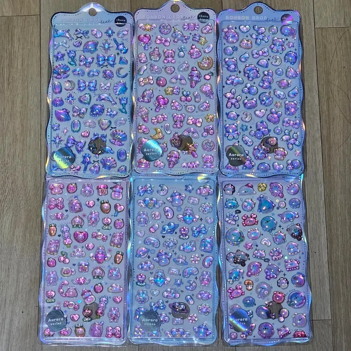 Bongbong Drop Aurora sticker 6 pieces bulk